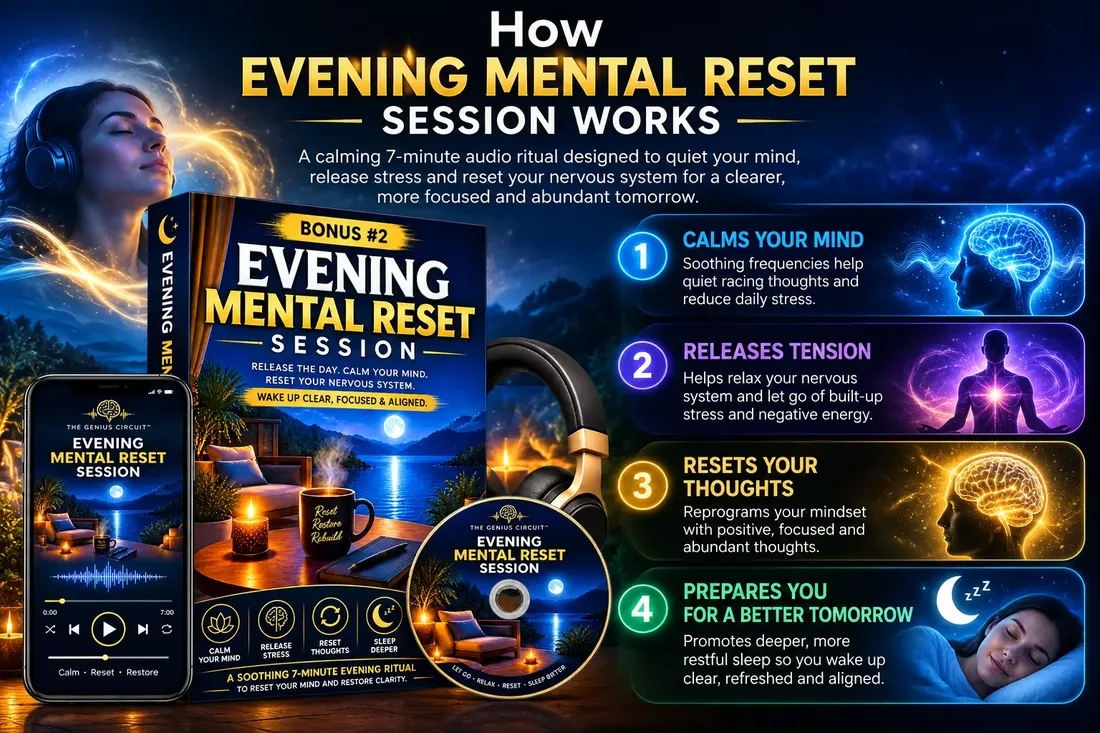 Infographic: how the Evening Mental Reset bonus session works