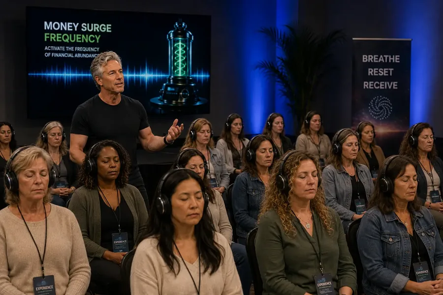 Audience at a Money Surge Frequency workshop